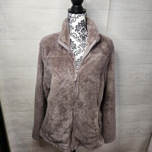 Free Country Brown Teddy Jacket Plush Zip-Up